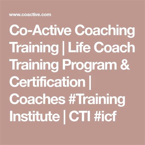 co active coach training program.